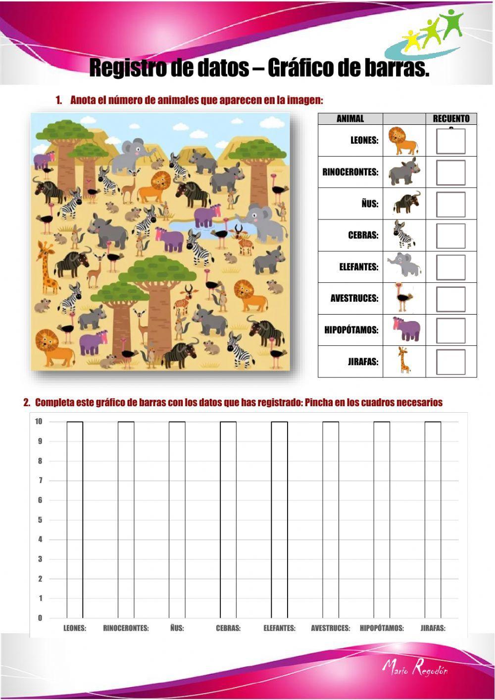 Registro de datos y Gráfico de barras Registro de datos y Gráfico de barras