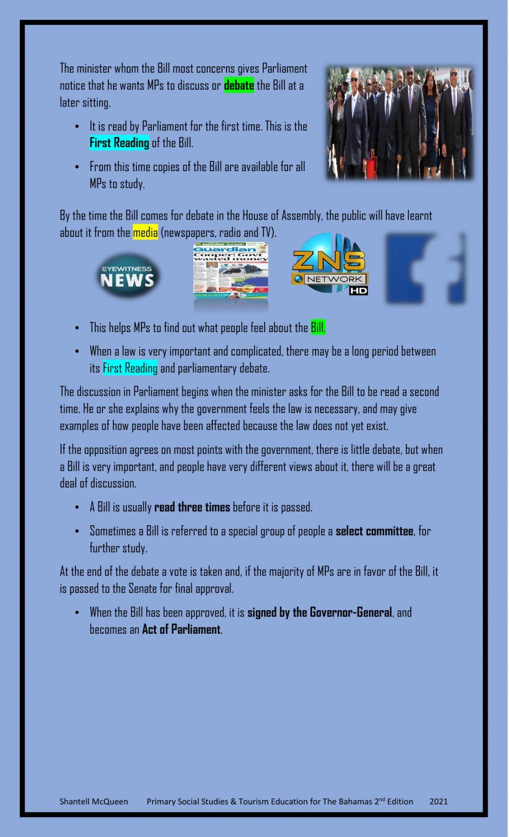 The making of laws in The Bahamas