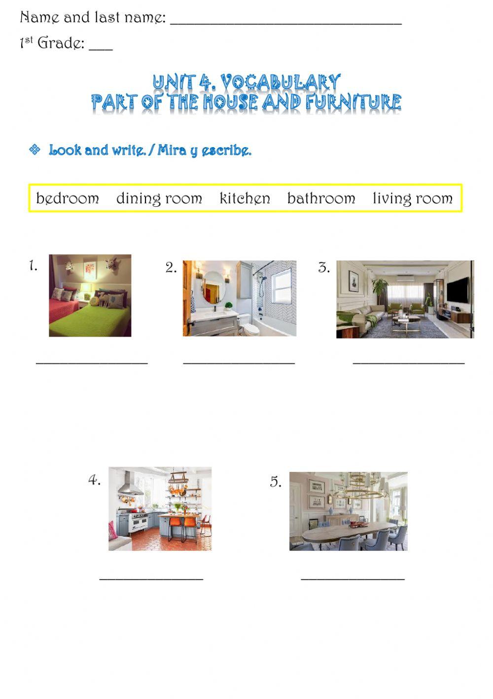 1st G. Unit 4. Vocabulary. Evaluated activity