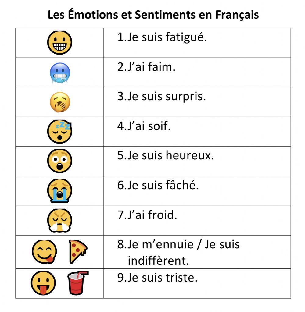 Les Emotions et Sentiments en Francais