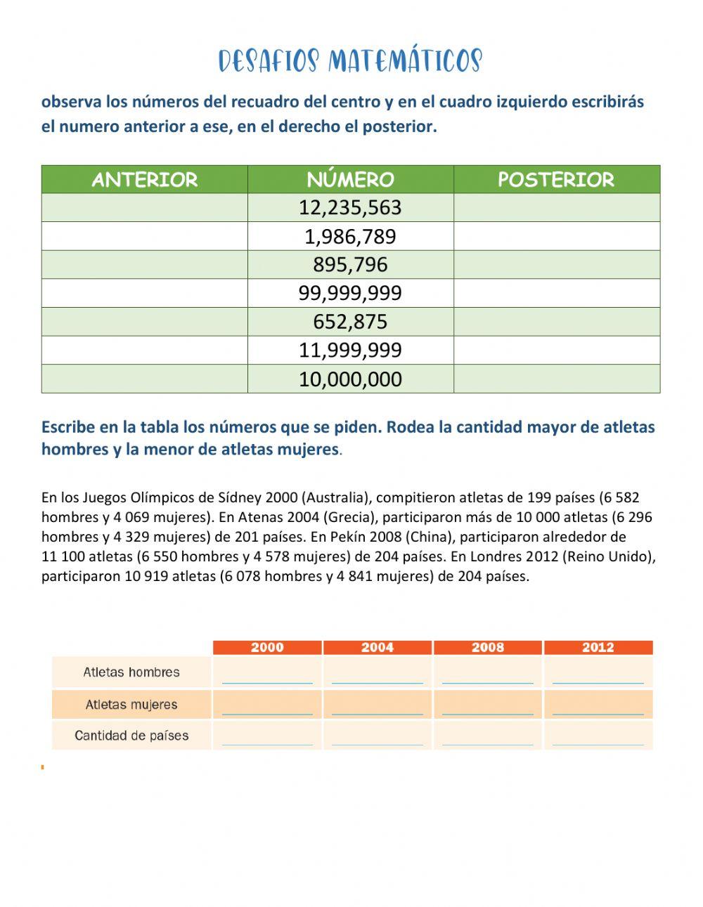 Cantidades de seis cifras