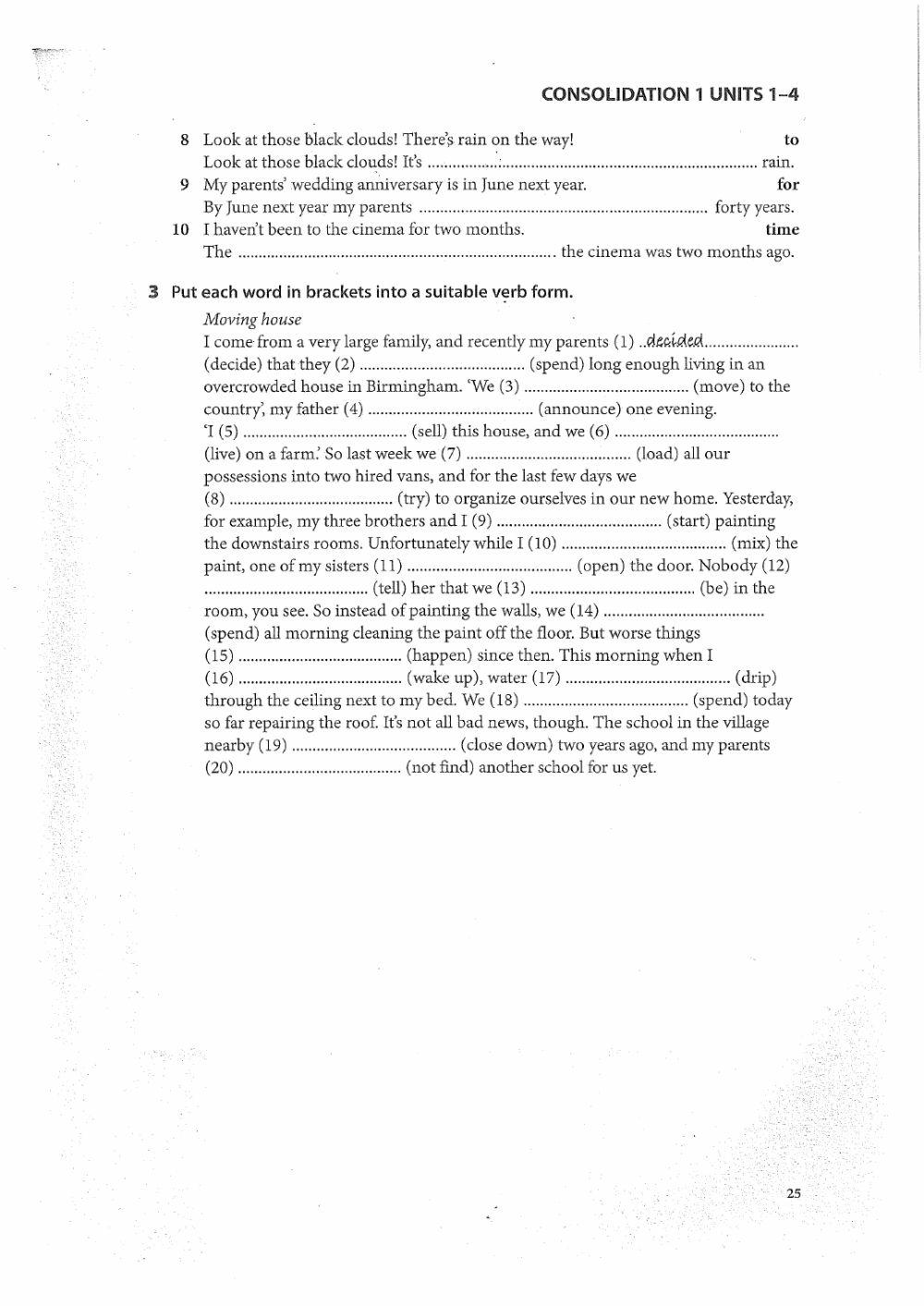 Tenses Consolidation