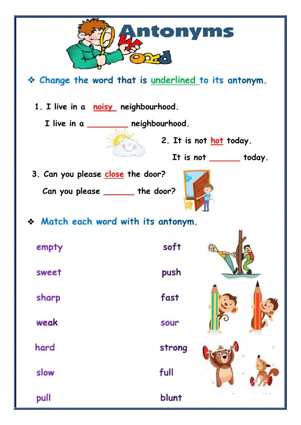 Phonics, Prepositions and Antonyms