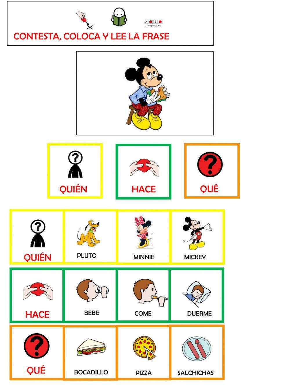 Construcción frases con pictogramas