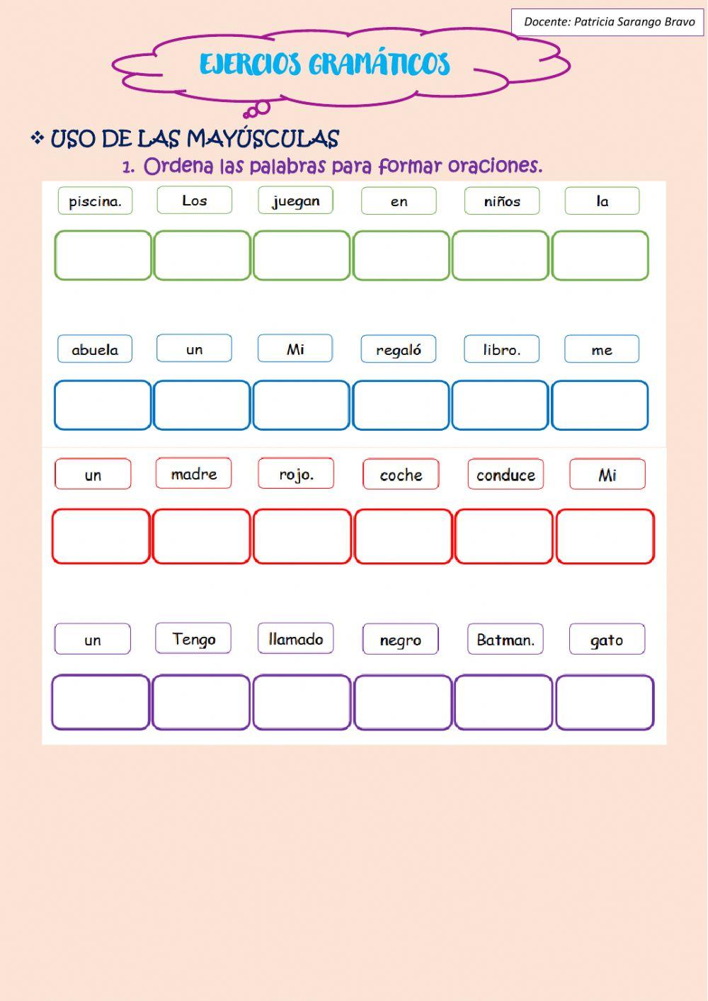 Ejercicios gramáticos