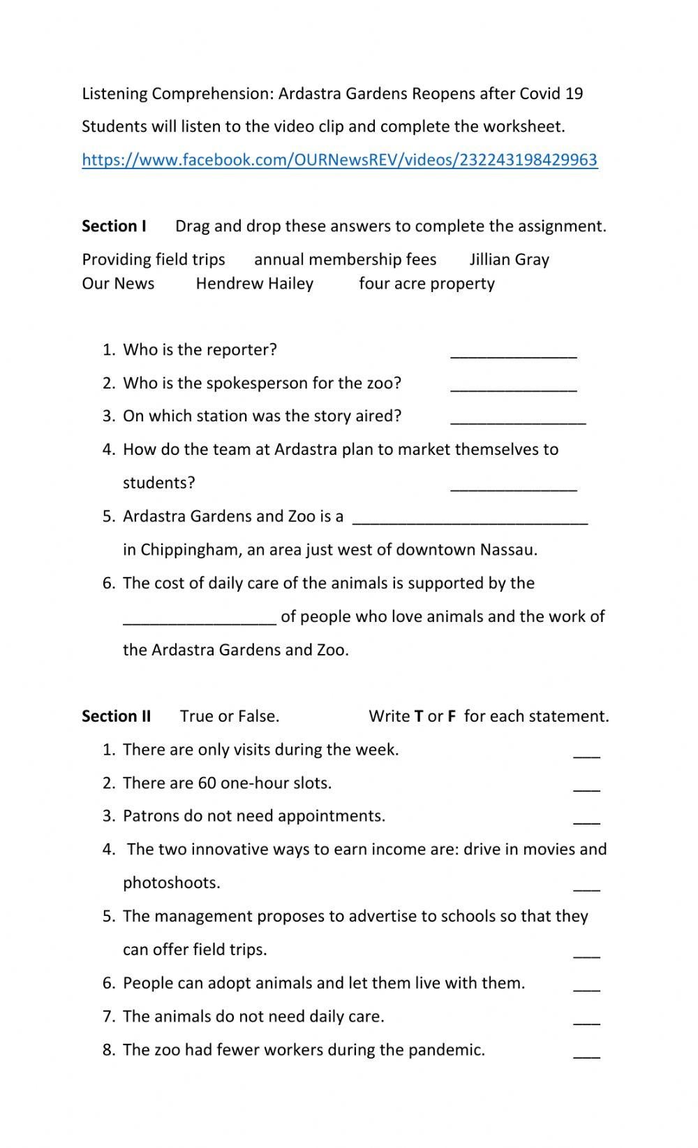 Listening comprehension