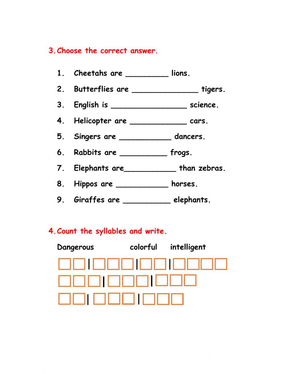 Comparative adjectives