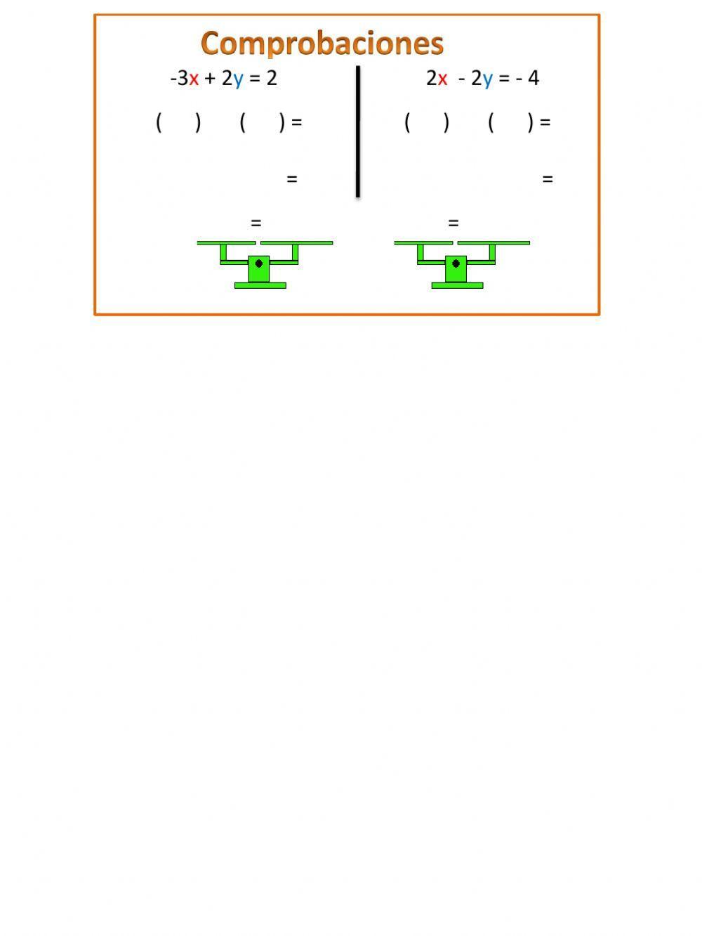 Método de igualación. ejercicio de repaso