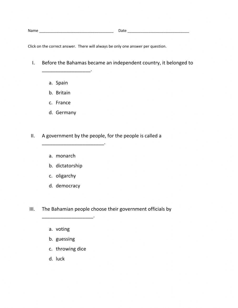 Bahamian Majority Rule Day