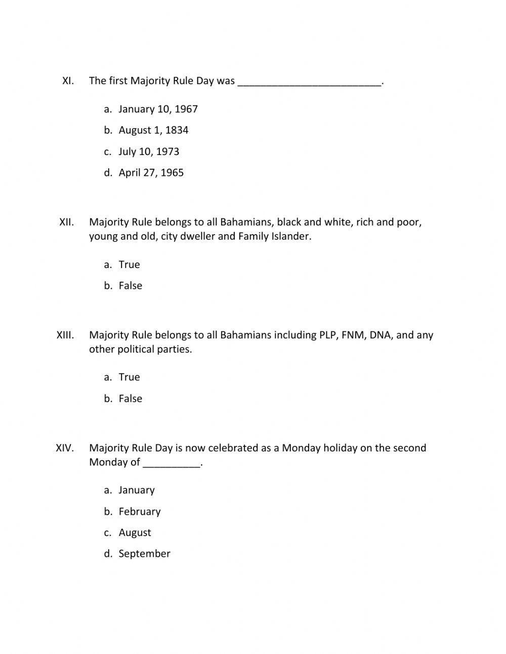 Bahamian Majority Rule Day