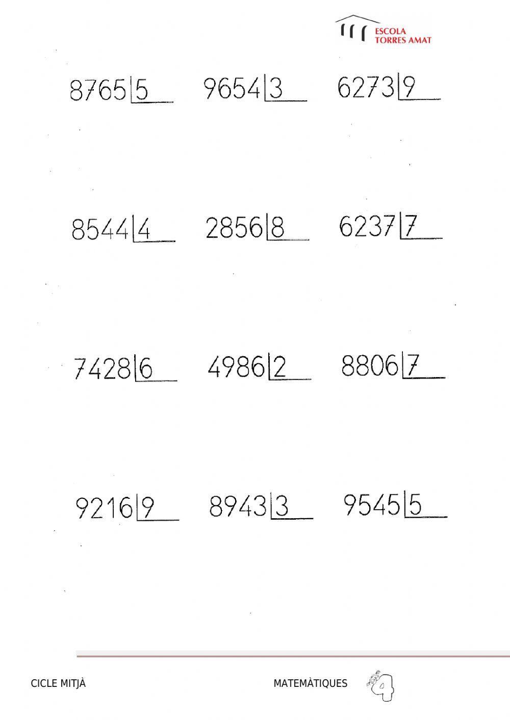 Dividim per una xifra