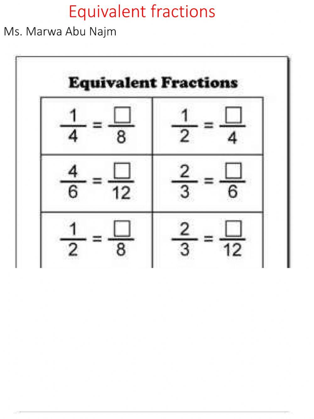 Equivalent fractions