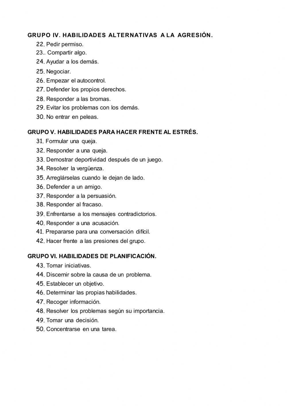 Escala Habilidades Sociales