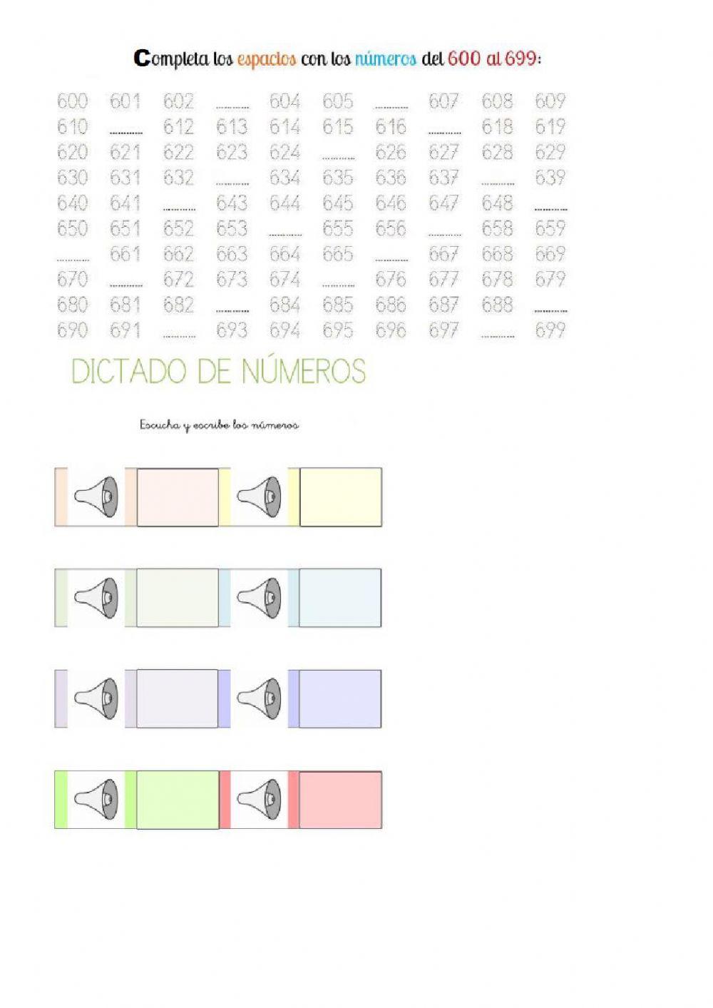 Números del 600 al 699