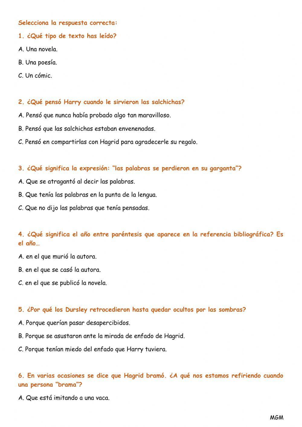 Lectura Harry Potter