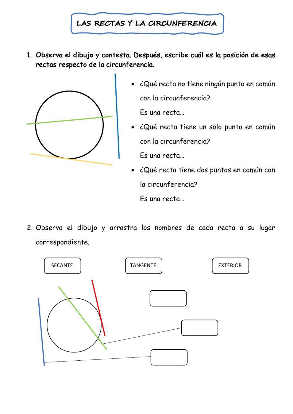Las rectas y la circunferencia