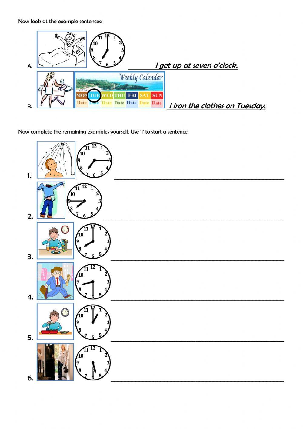 mblanc123 | action verbs + time+ days of the week 4610667