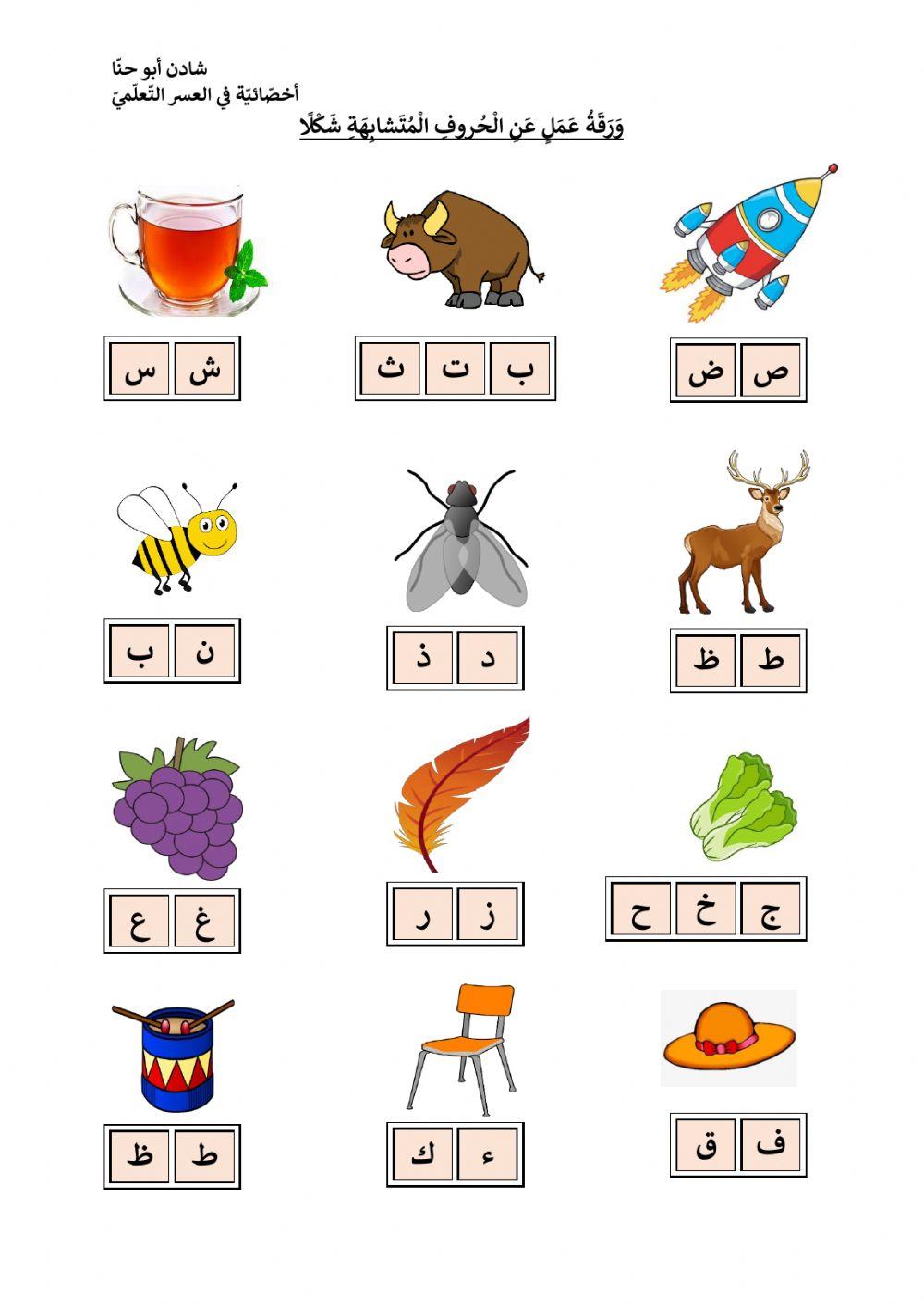 الحروف المتشابهة شكلًا - شادن أبو حنّا أخصّائيّة في العسر التّعلّميّ