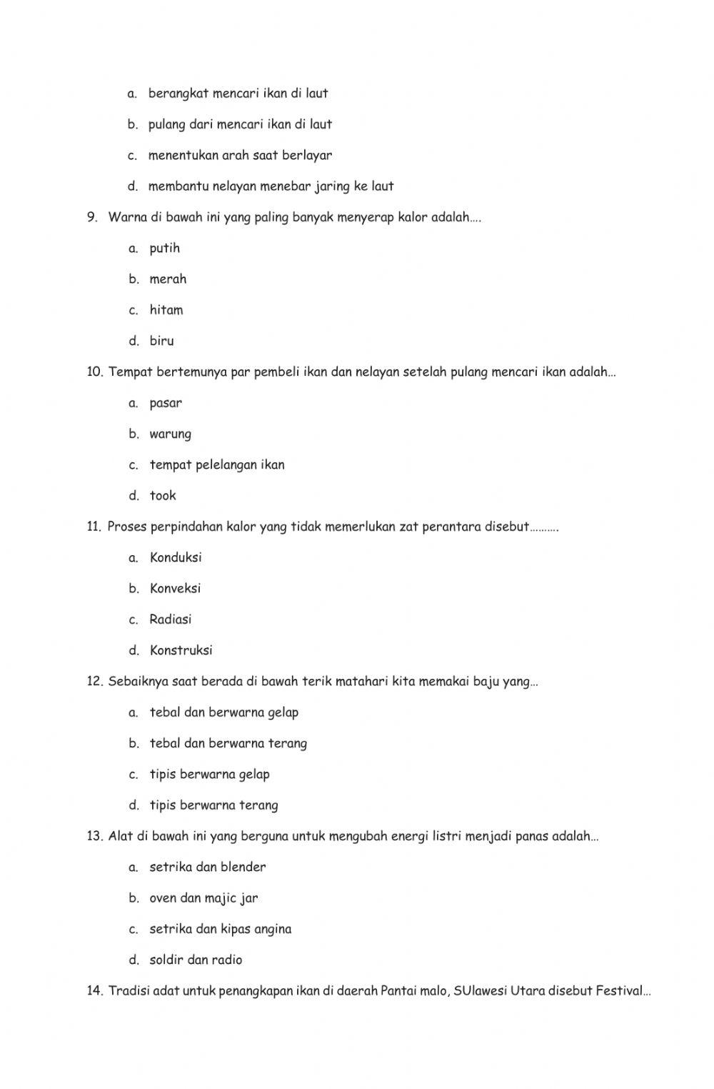 Penilaian Harian Tema 6 St 2