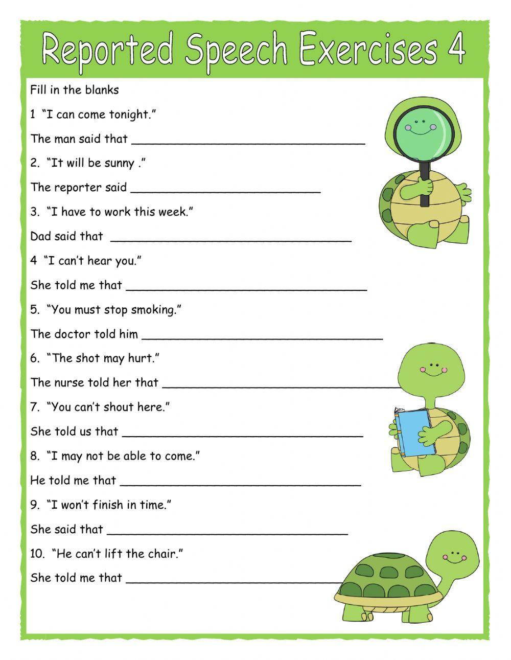 Reported Speech Exercises 4