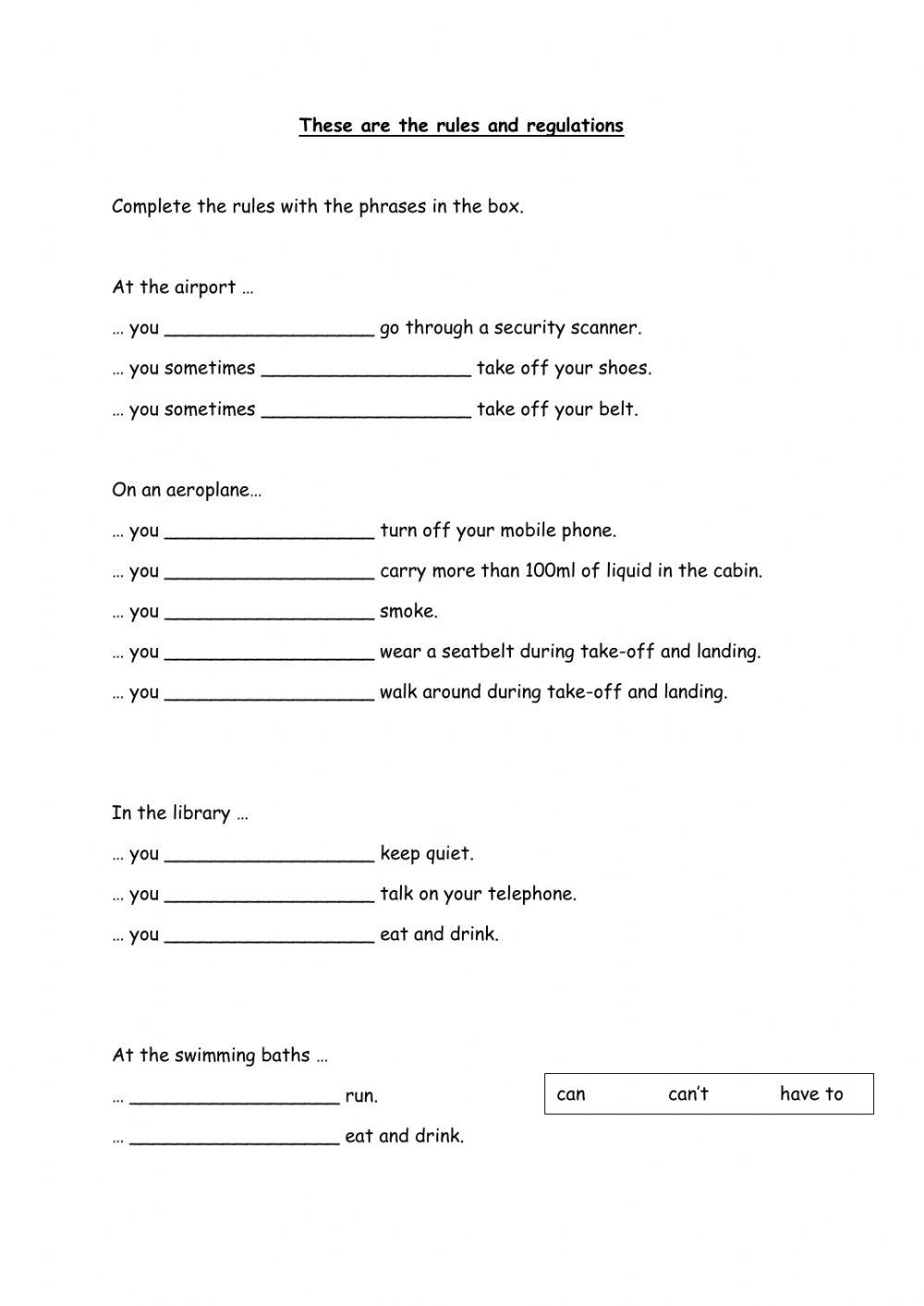 Rules and regulations