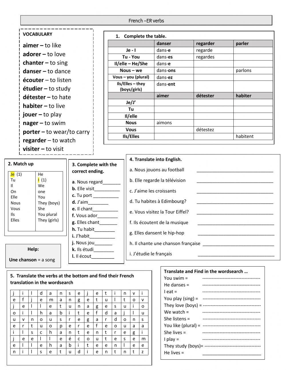 French -er verbs