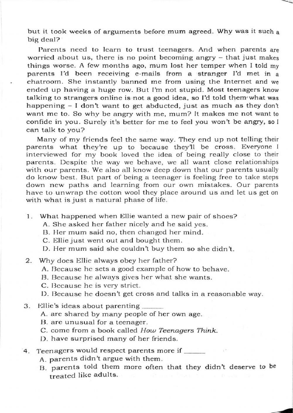 Trắc nghiệm kỹ năng đọc hiểu Tiếng Anh số 44