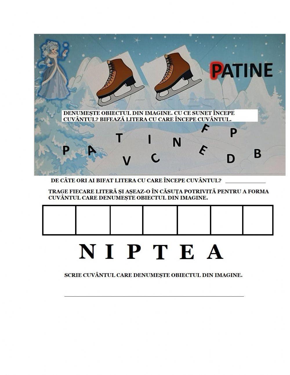 Cu ce literă începe cuvântul? (iarna)