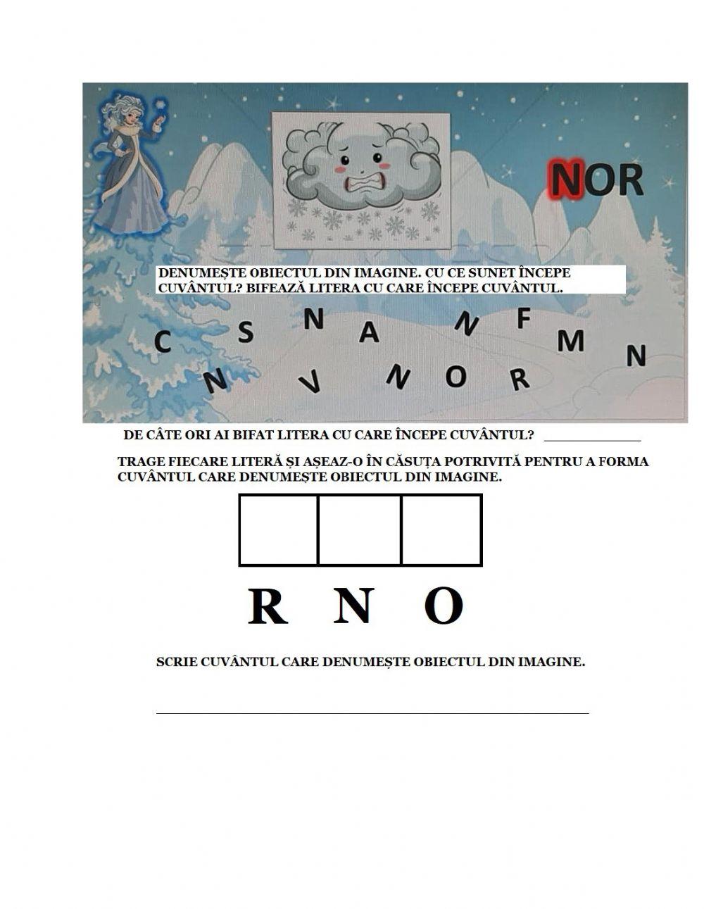 Cu ce literă începe cuvântul? (iarna)