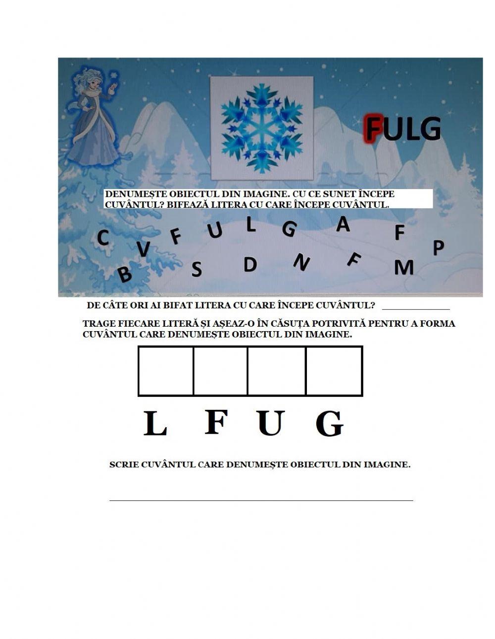 Cu ce literă începe cuvântul? (iarna)