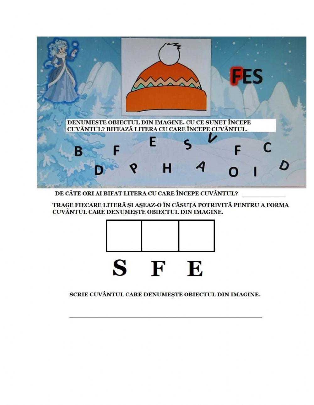 Cu ce literă începe cuvântul? (iarna)