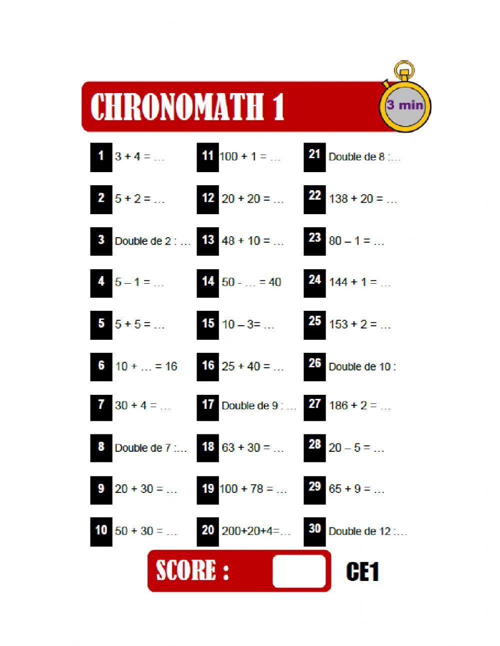 Chronomaths n°1