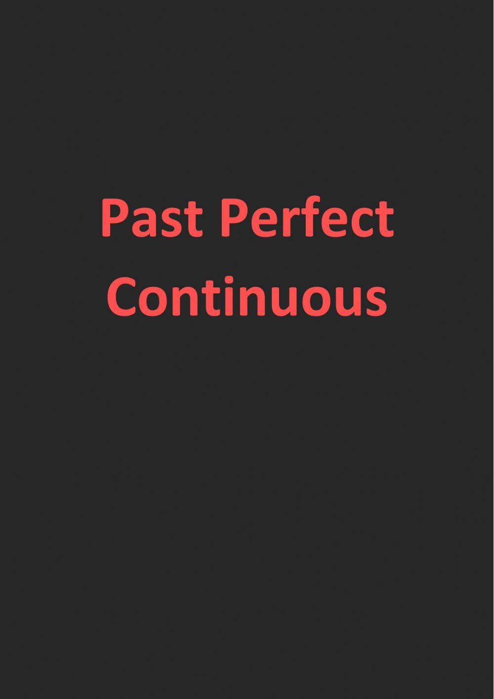 Past Perfect Continuous bookmark
