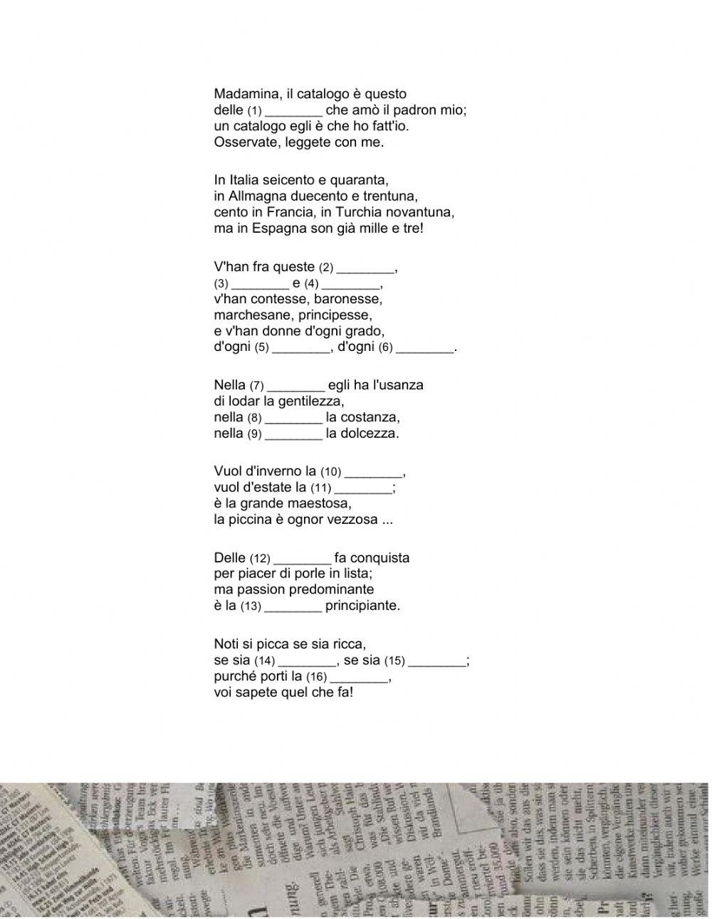 Madamina, il catalogo è questo