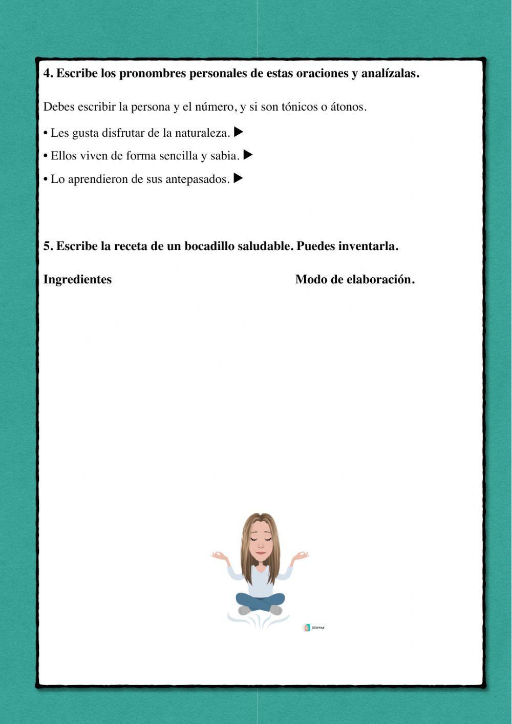 Lectura con actividades.