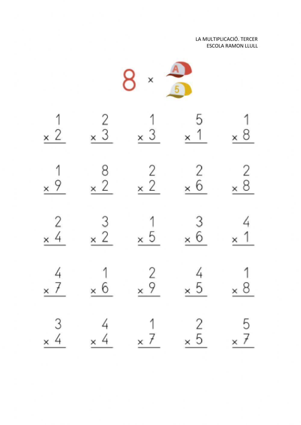 Multiplicació per 1 dígit