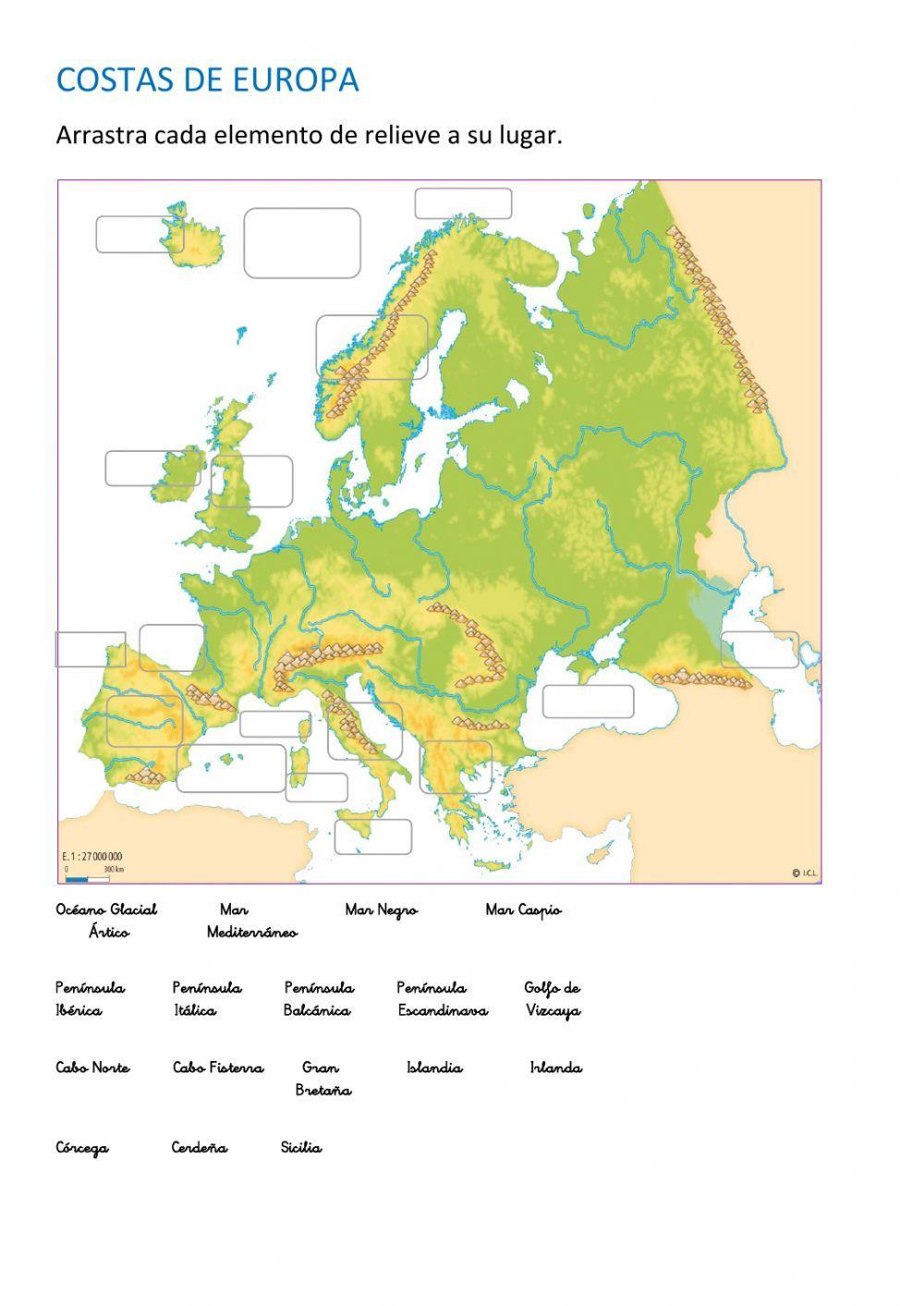 Relieve de Europa costas Relieve de Europa costas