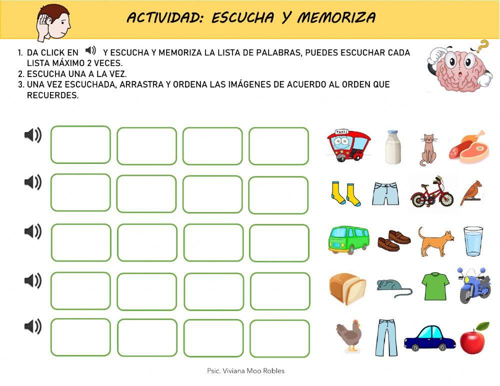 ESCUCHA Y MEMORIZA ESCUCHA Y MEMORIZA