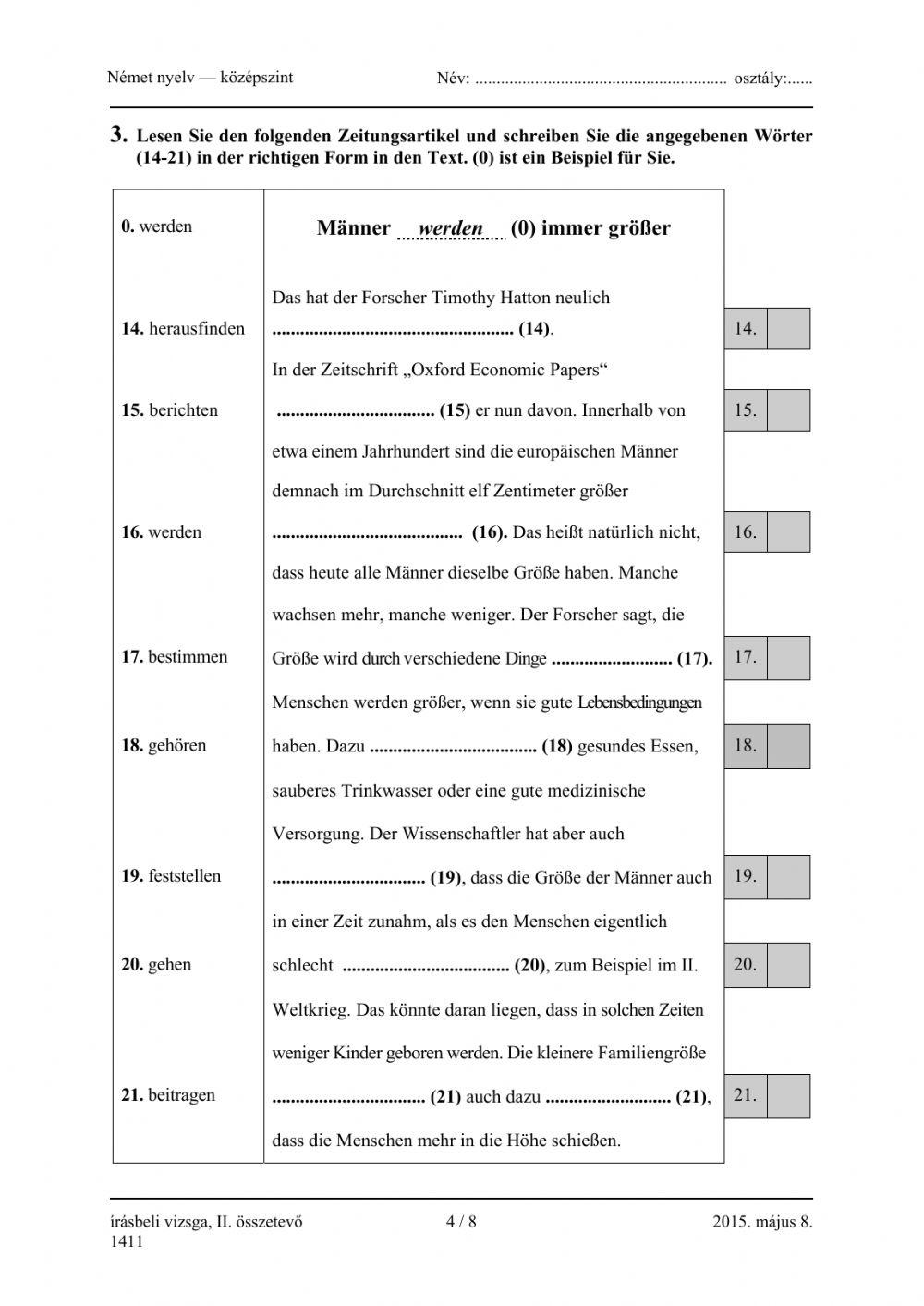 Abitur 2015.05.08. Grammatik