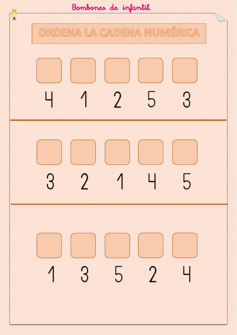 Ordena la cadena numérica