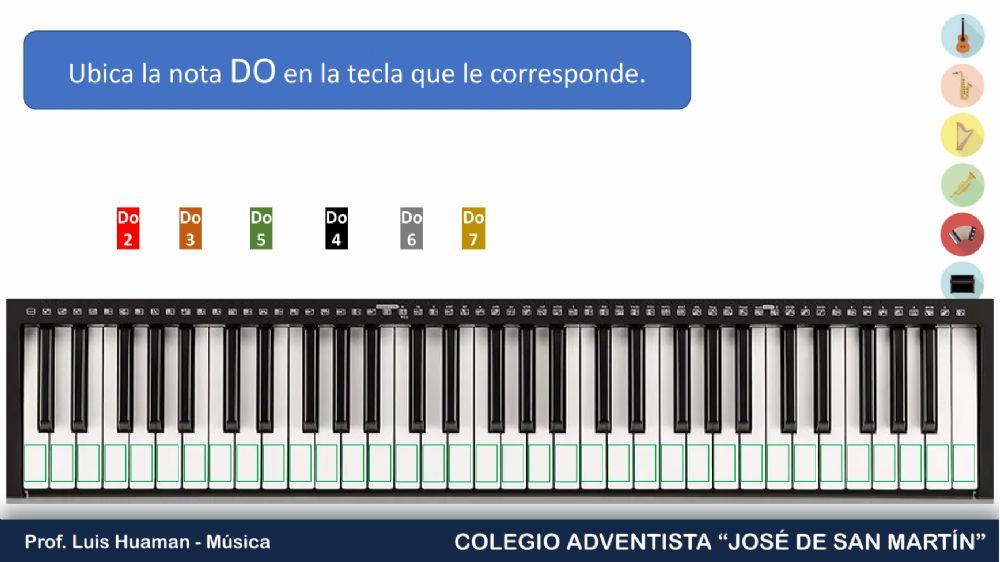 Ubica la nota Do en el piano