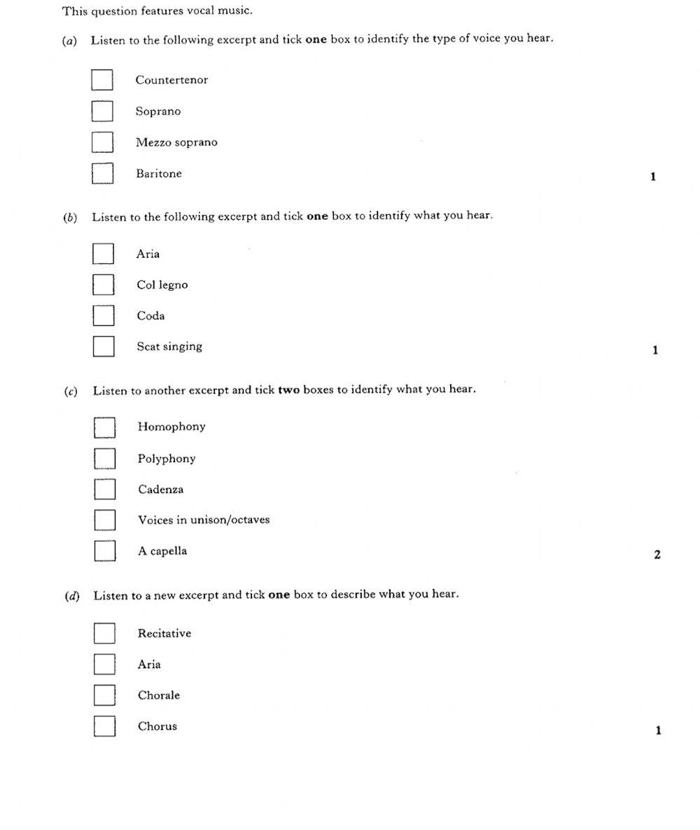 Music Listening - Revision Paper 2a