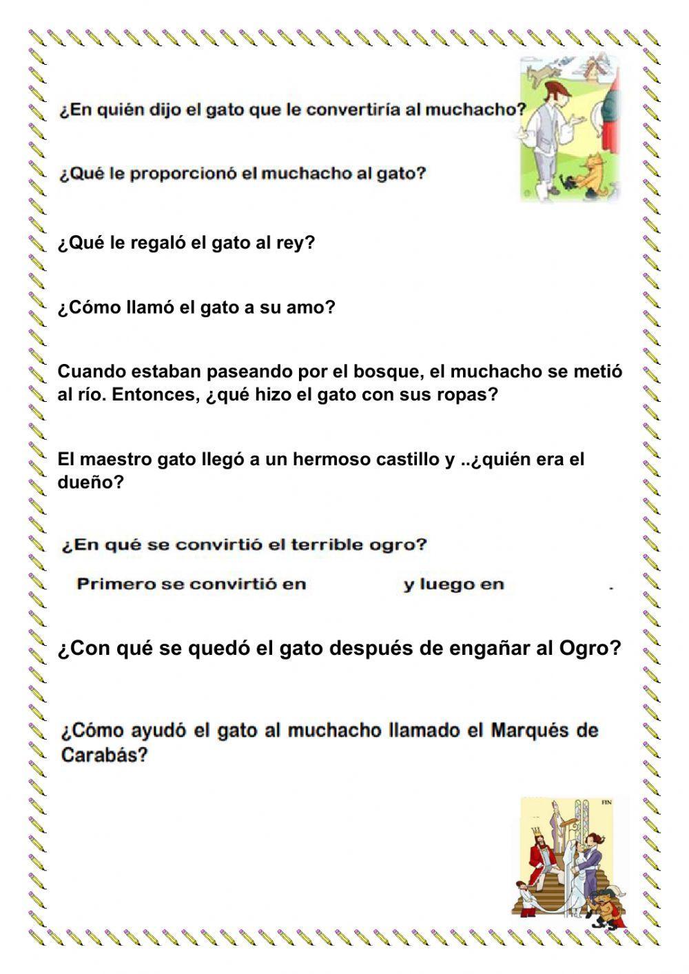 Comprensión lectora: El gato con botas