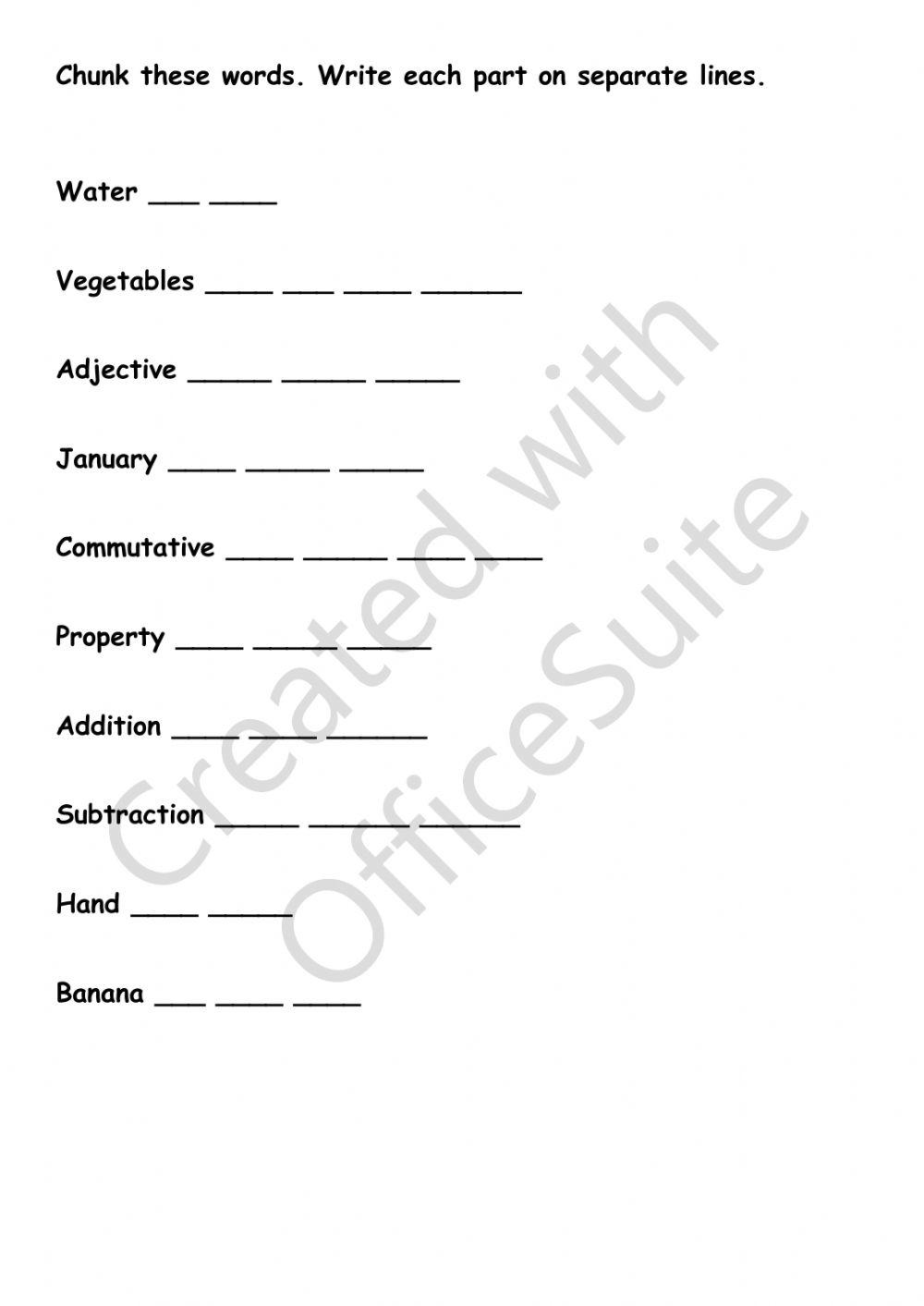 Chunking Words