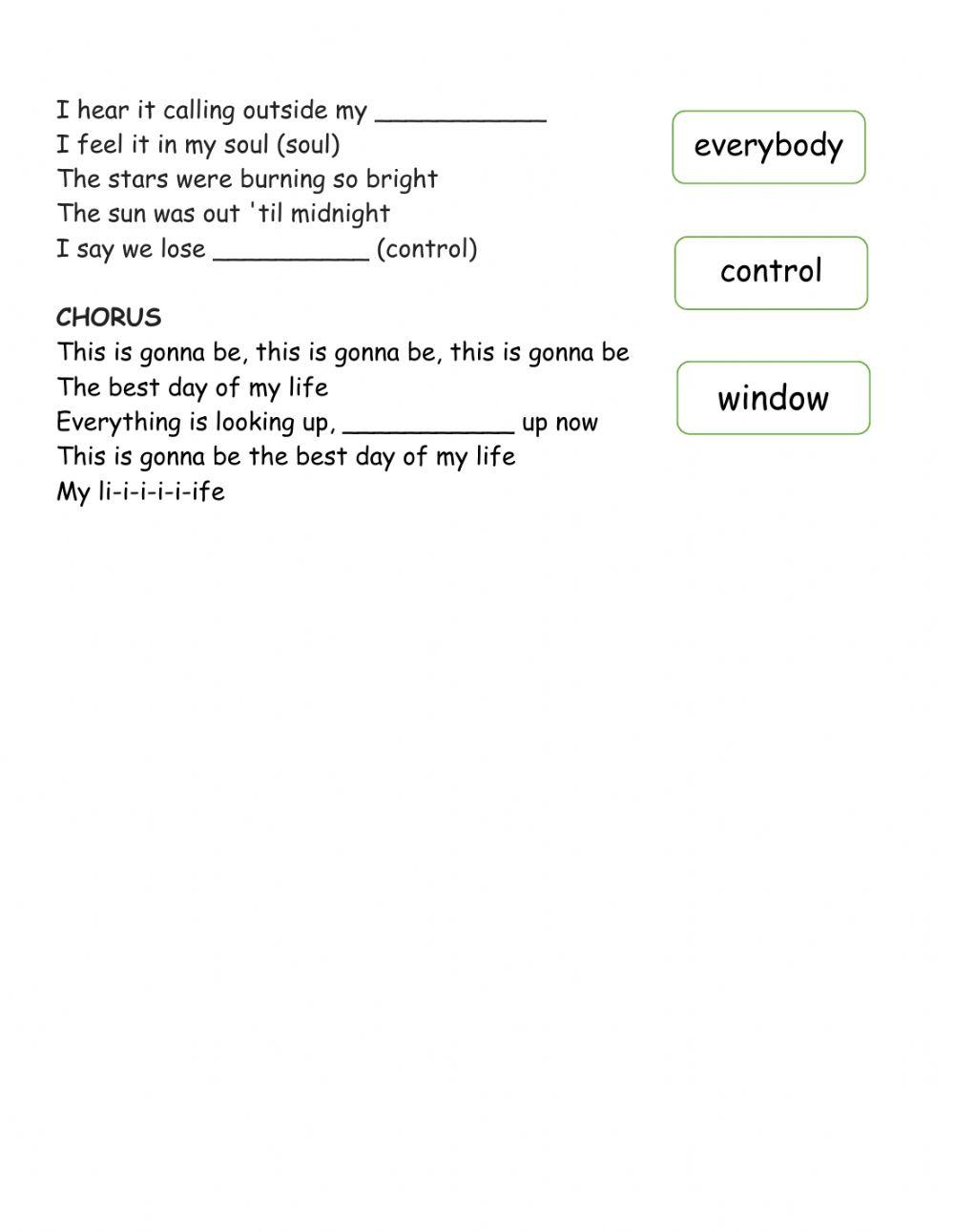 Song The Best Day of My Life