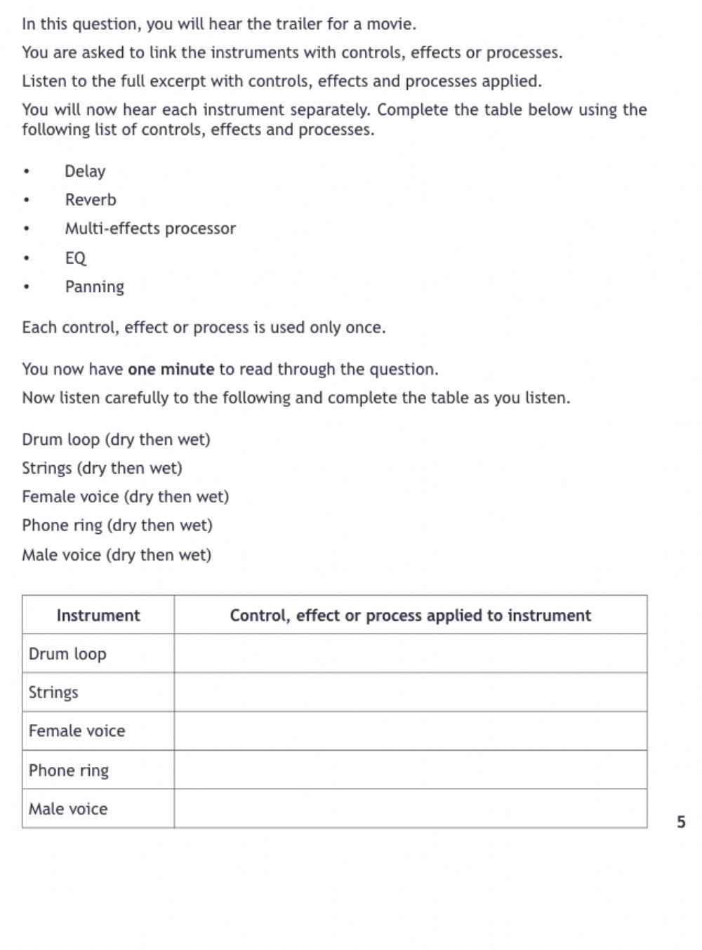 Music Technology Past Paper 4