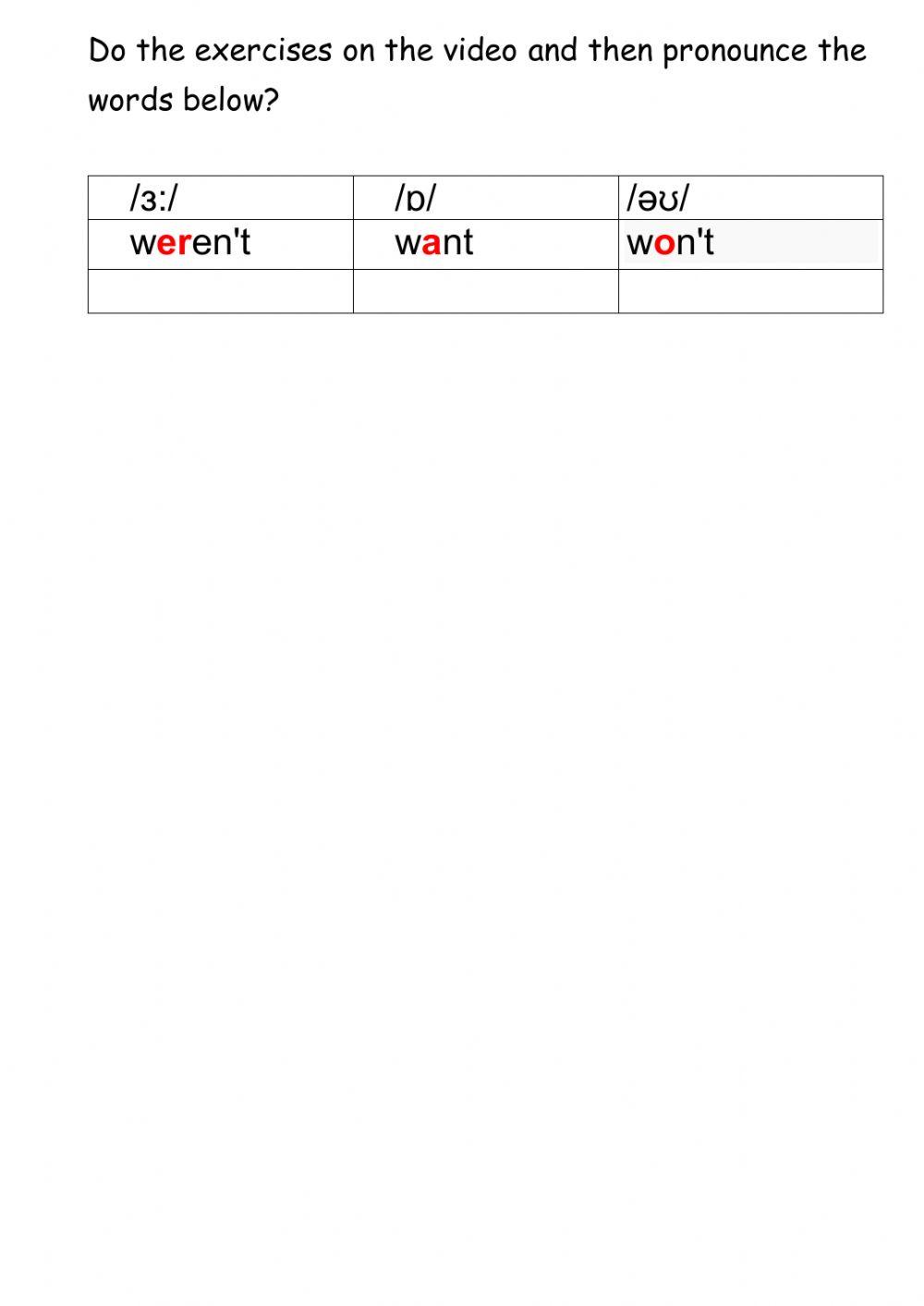 Long vowel sound ur or ir ear