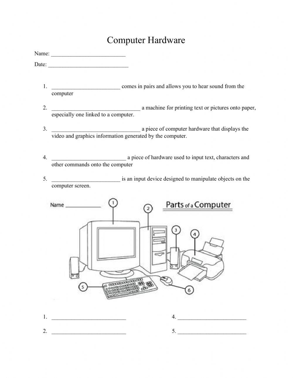 Hardware Basics Worksheet at Joan Fleming blog