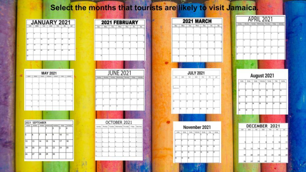 Tourists months to jamaica