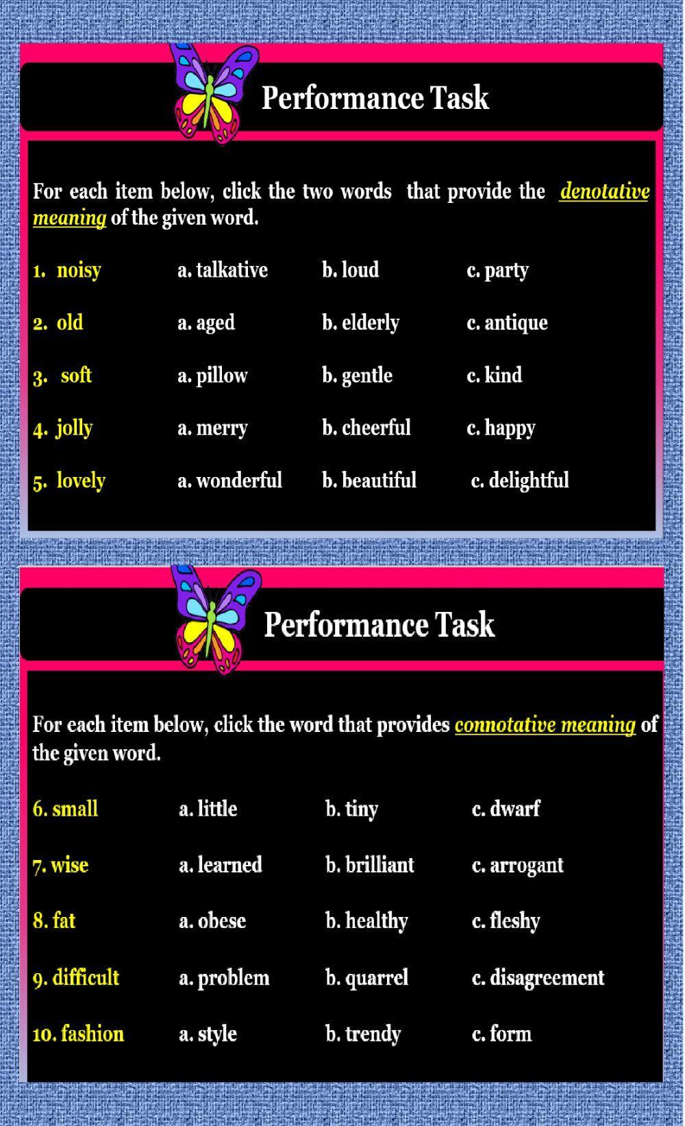 Connotation and denotation worksheet | Live Worksheets connotation-and-denotation-worksheet-live-worksheets